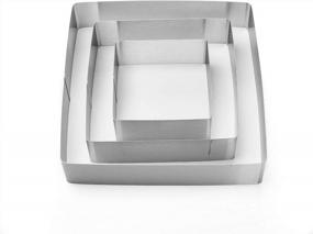 img 3 attached to Square Cake Mold Ring Set-4/6/8 Inch Stainless Steel Square Cutter Pancake Mold