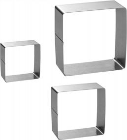 img 4 attached to Square Cake Mold Ring Set-4/6/8 Inch Stainless Steel Square Cutter Pancake Mold