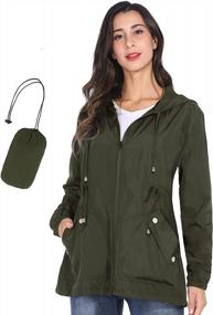 img 4 attached to JTANIB Womens Raincoat Colour Mixture Rain Jacket Lightweight Waterproof Coat Jacket Windbreaker With Hooded