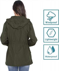 img 3 attached to Женский дождевик JTANIB розноцветная куртка от дождя Легкий водонепроницаемый плащ Ветрозащитная куртка с капюшоном
