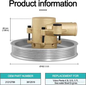 img 2 attached to AULINK 21212799 Volvo Penta 4.3 5.0 5.7 V8 V6 Sea Water Pump – OE Replacement, Replaces 3812519 Crankshaft Mounted Sea Pump