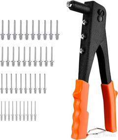 img 4 attached to 🔧 ENGINDOT Rivet Gun: Heavy Duty Hand Riveter with 40 Metal Rivets (3/32", 1/8", 5/32", 3/16") - Includes 4 Tool-Free Rivet Heads - Durable Pop Rivet Gun for Plastic, Metal, Leather, Wood