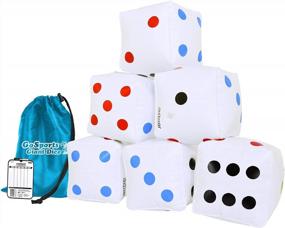 img 4 attached to Pack Of 6 Jumbo Inflatable Dice With Tote Bag - 6 Inches - By GoSports For Ultimate Fun And Entertainment
