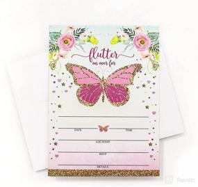 img 4 attached to Butterfly Invitations Envelopes Birthday Occasion