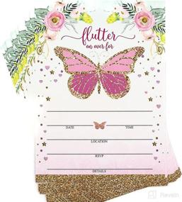 img 3 attached to Butterfly Invitations Envelopes Birthday Occasion