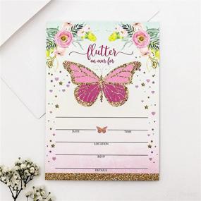 img 2 attached to Butterfly Invitations Envelopes Birthday Occasion