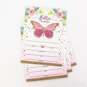 img 1 attached to Butterfly Invitations Envelopes Birthday Occasion
