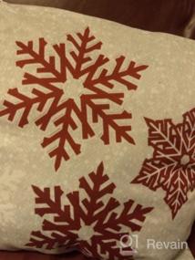 img 6 attached to Christmas Decor: 16X16 Inch Red Snowflake Throw Pillow Cover By Emvency