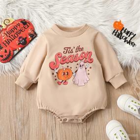 img 1 attached to Cute Baby Crewneck Sweatshirt Romper: Cozy & Stylish Fall/Winter Outfit for Boys and Girls