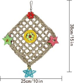 img 3 attached to 🦜 Universal XH Bird Parrot Toys - Foraging Wall Toy with Hanging Hook, Seagrass Woven Mat & Colorful Wooden Blocks - Ideal for Lovebirds, Budgerigars, Conures, and Cockatiels