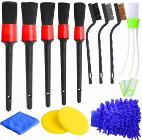 img 4 attached to 🚗 Hicdaw 13Pcs Car Detailing Brush Set - Ultimate Auto Detailing Kit for Cleaning Car Motorcycle Interior, Exterior, Leather, and Air Vents