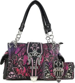 img 4 attached to Justin West Camouflage Rhinestone Crossbody Women's Handbags & Wallets : Crossbody Bags