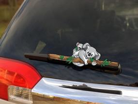img 1 attached to WiperTags Улыбающиеся медведи коала на эвкалиптовом дереве - насадка для заднего стеклоочистителя. Сотни взаимозаменяемых конструкций, съемных и изготовленных в США.