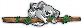 img 3 attached to WiperTags Улыбающиеся медведи коала на эвкалиптовом дереве - насадка для заднего стеклоочистителя. Сотни взаимозаменяемых конструкций, съемных и изготовленных в США.