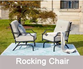 img 3 attached to Metal Outdoor Furniture Set With Cushion - Top-Rated Space Patio Chairs, Outdoor Rocking Chairs, And Patio Conversation Set Ideal For Bistros