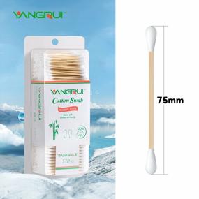 img 3 attached to Eco-Friendly YANGRUI Cotton Swab - Natural Double Round Ear Swabs With Bamboo Sticks, 510 Count BPA Free & Pure – Pack Of 1