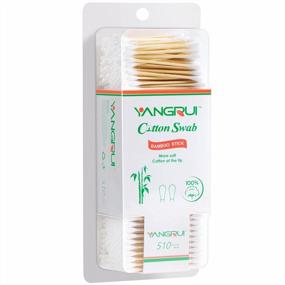img 4 attached to Eco-Friendly YANGRUI Cotton Swab - Natural Double Round Ear Swabs With Bamboo Sticks, 510 Count BPA Free & Pure – Pack Of 1