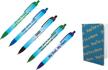 usa made ballpoint pens 5 pack with notebook - revmark fun & family black ink colorful pens gift set - funny sayings for dad birthday or holiday present logo