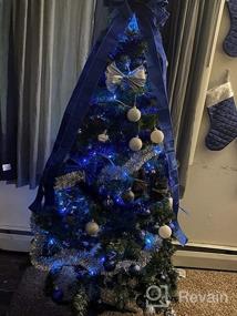 img 6 attached to Набор из 4 роскошных синих и серебряных рождественских носков - идеально подходит для украшения камина и семейных праздников