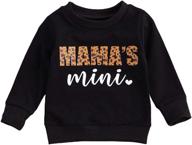 mama's girl letter leopard print long sleeve 👧 pullover cotton tops for baby girls - sweatshirts outfits логотип