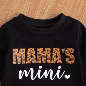 img 1 attached to Mama's Girl Letter Leopard Print Long Sleeve 👧 Pullover Cotton Tops for Baby Girls - Sweatshirts Outfits