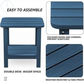 img 2 attached to Blue Outdoor Adirondack Side Table By SERWALL - Perfect Addition To Your Patio Furniture Set