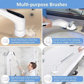 img 2 attached to 🧼 LIBRRWAY Electric Spin Scrubber: Cordless Cleaning Brush with 12 Replaceable Brush Heads for Bathroom, Floor, Tub, Grout, Kitchen, Sink