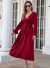 img 2 attached to I2CRAZY Women'S Elegant Satin Maxi Dress With Flounce, V-Neck And High Waist Perfect For Parties - Including A Stylish Belt!