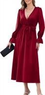 i2crazy women's elegant satin maxi dress with flounce, v-neck and high waist perfect for parties - including a stylish belt! logo