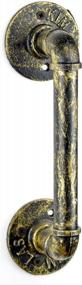 img 3 attached to DIYHD 12" Rustic Green Bronze Barn Door Handle Pull With Pipe Handrail For Sturdy Grip And Style