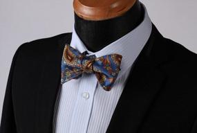 img 2 attached to Paisley Self-Tie Bow Tie And Pocket Square Set For Men - HISDERN Formal Tuxedo Wedding Bowtie In Various Patterns