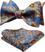 paisley self-tie bow tie and pocket square set for men - hisdern formal tuxedo wedding bowtie in various patterns logo