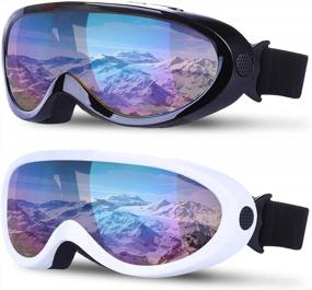 img 4 attached to Men Women Kids Ski Snowboard Goggles Anti Fog Glare Adjustable Strap Winter Outdoor Sport Snowboarding