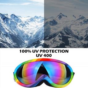 img 2 attached to Men Women Kids Ski Snowboard Goggles Anti Fog Glare Adjustable Strap Winter Outdoor Sport Snowboarding