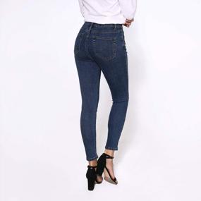 img 2 attached to Стиль и комфорт, неподвластные времени: женские джинсы-скинни Hocaeis Junior со средней посадкой и эластичной технологией