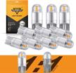 10 pack of auxbeam canbus error-free amber t10 led bulbs - bright 168 w5w replacement for car interior lights, license plate, dome map, and dashboard lights logo