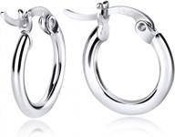women's girls' small clasp hoop earrings in sterling silver, available in gold, rose gold, and silver logo