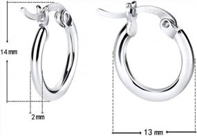 img 2 attached to 💫 Stylish Sterling Silver Hoop Earrings: Small Clasp in Gold, Rose Gold, Silver for Women Girls