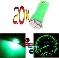 💡 set of 20 t5 green led indicator light bulbs for 17 74 73 instrument gauge cluster dash логотип