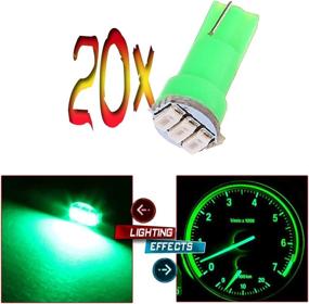 img 4 attached to 💡 Set of 20 T5 Green LED Indicator Light Bulbs for 17 74 73 Instrument Gauge Cluster Dash