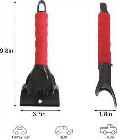 img 2 attached to 2 Pack Snow & Ice Scraper - Frost Removal Tool W/ Foam Handle For Car Truck SUV Window Windshield (Black & Red)
