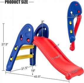 img 3 attached to Safeplus Kids Indoor Folding Slide: Strudy & Safe Climber For Little Ones Baby Boys Girls Play Toys