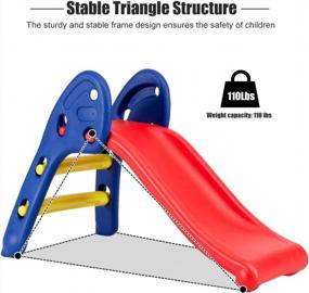 img 2 attached to Safeplus Kids Indoor Folding Slide: Strudy & Safe Climber For Little Ones Baby Boys Girls Play Toys