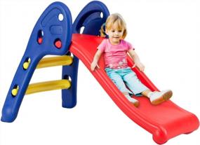 img 4 attached to Safeplus Kids Indoor Folding Slide: Strudy & Safe Climber For Little Ones Baby Boys Girls Play Toys