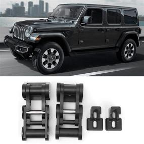 img 2 attached to Car Hood Latches Red CNC Aluminum Alloy Stainless Steel Bonnet Lock Replacement Hood Latches Fit For Jeep Wrangler JK JKU 2007‑2018 Bonnet Fixing Parts(Black)