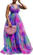 👗 chartou women's multicolor spaghetti strap dress - x-large size logo