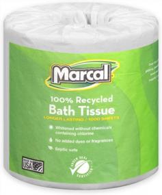 img 2 attached to Зеленая и экологически чистая туалетная бумага Marcal - 100% переработанная и сертифицированная - 1000 листов в рулоне