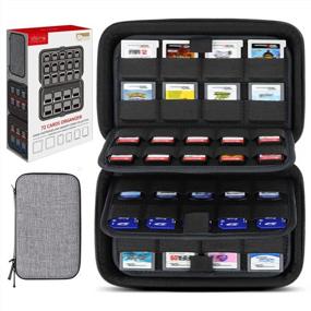img 4 attached to Organize Your Nintendo Games With Sisma'S 72-Game Storage Case: Compatible With Switch And DS 3DS Cartridges - Grey