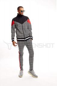 img 3 attached to Urban Cool: SCREENSHOT Men'S Premium Track Jacket With Slim Fit And Street Style Side Taping