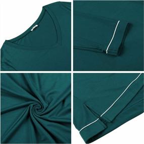 img 1 attached to Joyaria Womens Soft Bamboo Long Sleeve V-Neck Nightgown Night Shirt Sleep Dress